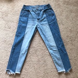 American Eagle two toned high rise jeans